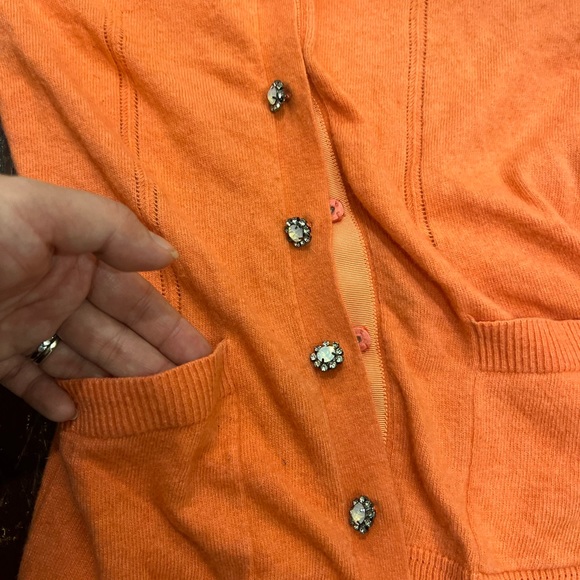 Milly of New York mixed angora coral button up cardigan - Picture 7 of 11